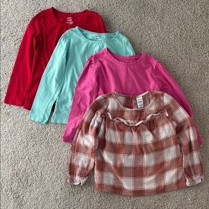 Bundle (4) Carters & Gap, Girls Long Sleeve tops, 5T